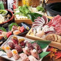肉寿司や海鮮寿司、天ぷらなど自慢の逸品が勢ぞろい◎