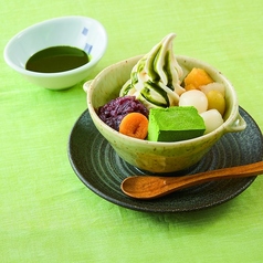 抹茶ソフト白玉あんみつ