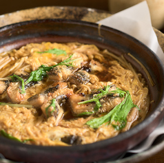 鰻とエノキの卵とじ