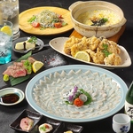 厳選食材満載。下関名物ふぐなどが楽しめる9900円コースは必見。