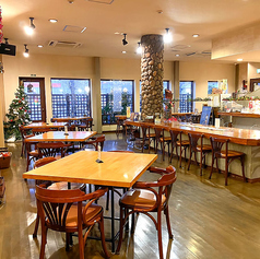 解放感ある店内です