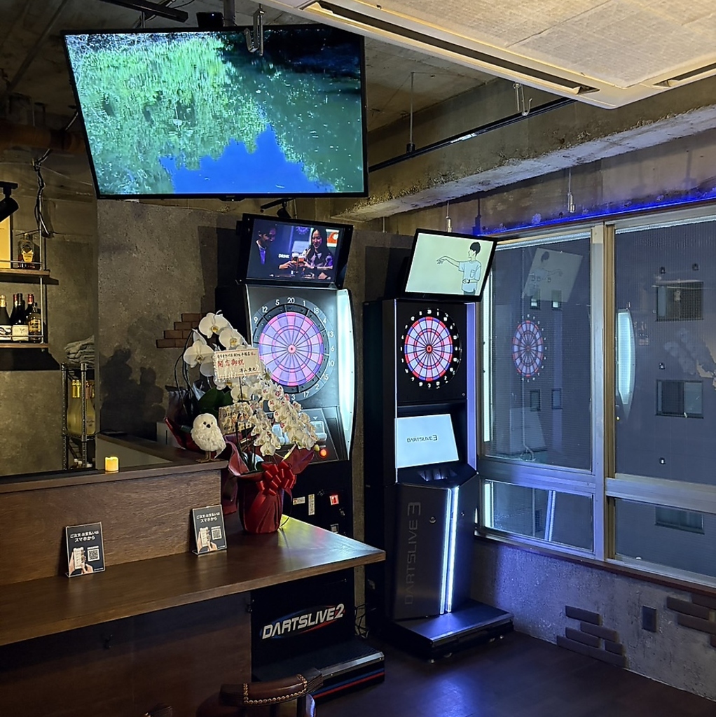 ダーツとカラオケ完備