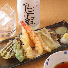 海老と秋野菜の天ぷら盛り合わせ