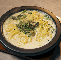 牡蠣とほうれん草のクリーム生スパゲティ