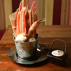 ズワイガニのバケツ盛り