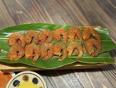 自家製ガーリックシュリンプ!備長炭七輪焼きの美味しさ
