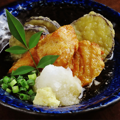 博多とり天とナスのはさみ揚げ