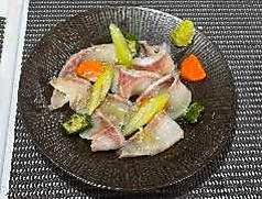 琉球スギのぬか漬け 瞬間燻製生ハム仕立て
