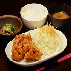 大山鶏の唐揚げ　定食