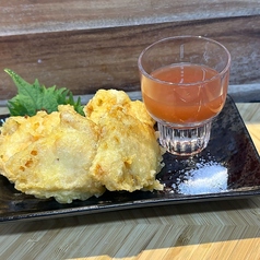 鶏天 梅肉ソース