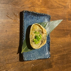 カニ味噌と日本酒の甲羅焼き