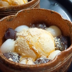 黒蜜きな粉の白玉バニラアイス