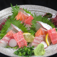 市場で仕入れる新鮮な旬の魚介類を最高の形でご提供