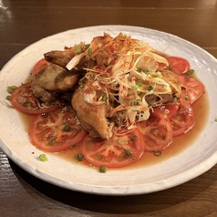 生姜たっぷりトマト油淋カリカリ唐揚げ