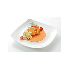 舌平目のさっくりポワレと海老のカダイフ　イセエビソース