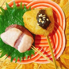 合鴨串カツ　黒にんにく味噌（２本）