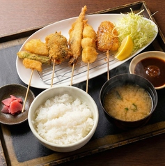 絶品！串カツ5種盛り夜定食