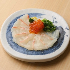真鯛薄造り　イクラ卸し醤油
