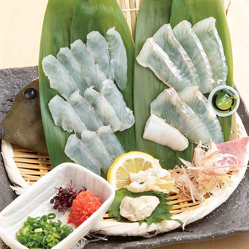 泳ぎカワハギとかぼすヒラメの食べ比べ2,178円 (税込) 