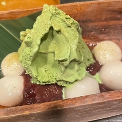 抹茶アイスと白玉