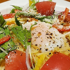 温玉と高知産トマトの冷製パスタ