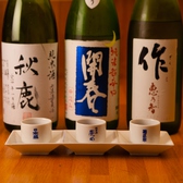 ちょっと色んな日本酒を多く飲みたいかた！！３種類を６０ｃｃずつ飲み比べていただきます！もちろん、どれでも客様の好きな日本酒を選んでいただいてもいいですし、当店日本酒マイスターにお聞きしていただいても面白いです！飲み比べセットは９００円（税抜価格）です。お試しあれ！