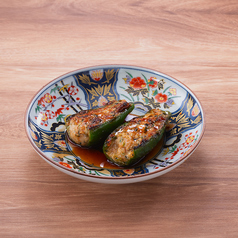 ピーマンのきたぎんミンチ詰め串/長ネギ串焼き/にんにくバター焼き