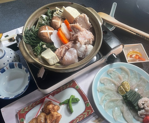 トラフグの水揚げ最盛中！海辺里のふぐ料理は白子付き！