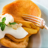 ご注文ごとに焼き上げるパンケーキ