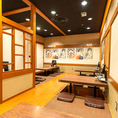 くつろぎの掘りごたつは、会社宴会、ご家族でのお食事会など、様々なシーンに人気です。