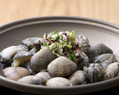 アサリの酒蒸し　/ Steaming with sake of the short-necked clam