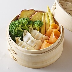 蒸し海老餃子とセイロ野菜のおすすめ5種
