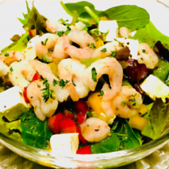 甘海老とクリームチーズの胡麻サラダ