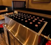 どぶ漬けでキンキン。生より美味しい瓶ビール