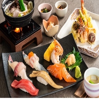 寿司天ぷら御膳 5品+1ドリンクサービス5000円(税込)