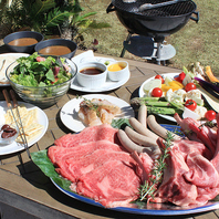  炭火で楽しむ！新鮮肉・野菜・海鮮BBQ