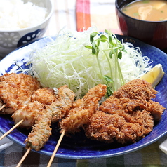 串かつと奥三河どり輝のチキンカツ定食