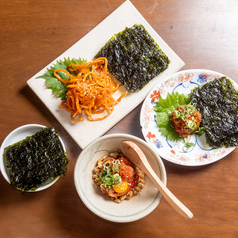 イカキムチ納豆と韓国のり