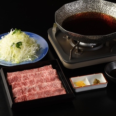 蕎麦つゆ仕立ての葱しゃぶしゃぶ（黒毛和牛）