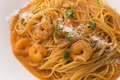 料理メニュー写真 海老のトマトクリ－ムスパゲッティ－