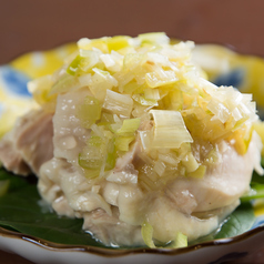 蒸し鶏の葱ソース