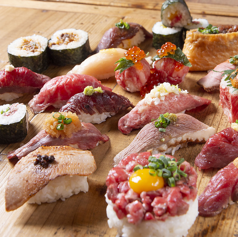 肉寿司専門店！札幌肉酒場VOLTA！炙り寿司・肉寿司・創作寿司まで全種類40種以上！