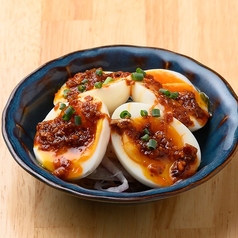 半熟玉子の食べるラー油がけ