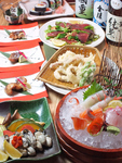 海おやじ名物の月替わりコースは5000円！新鮮な食材をご堪能下さい。