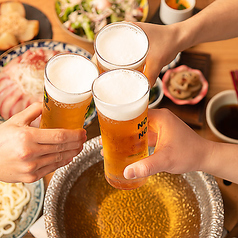 プレミアムビールも選べる贅沢な飲み放題で盛大に乾杯♪