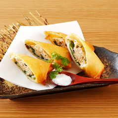軍鶏とチーズの春巻き/タコの唐揚げおろしポン酢 各