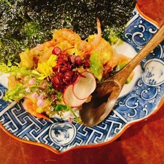 桜海老とアボカドと玉露茶のなめろう