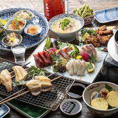 囲炉裏のおっきゃがり 活魚煙舎 かつぎょえんやのコース写真