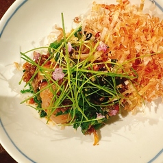 寒ブリと山葵菜とねぎ味噌おかか和え