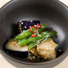 揚げ茄子とインゲンの和風生姜あんかけ